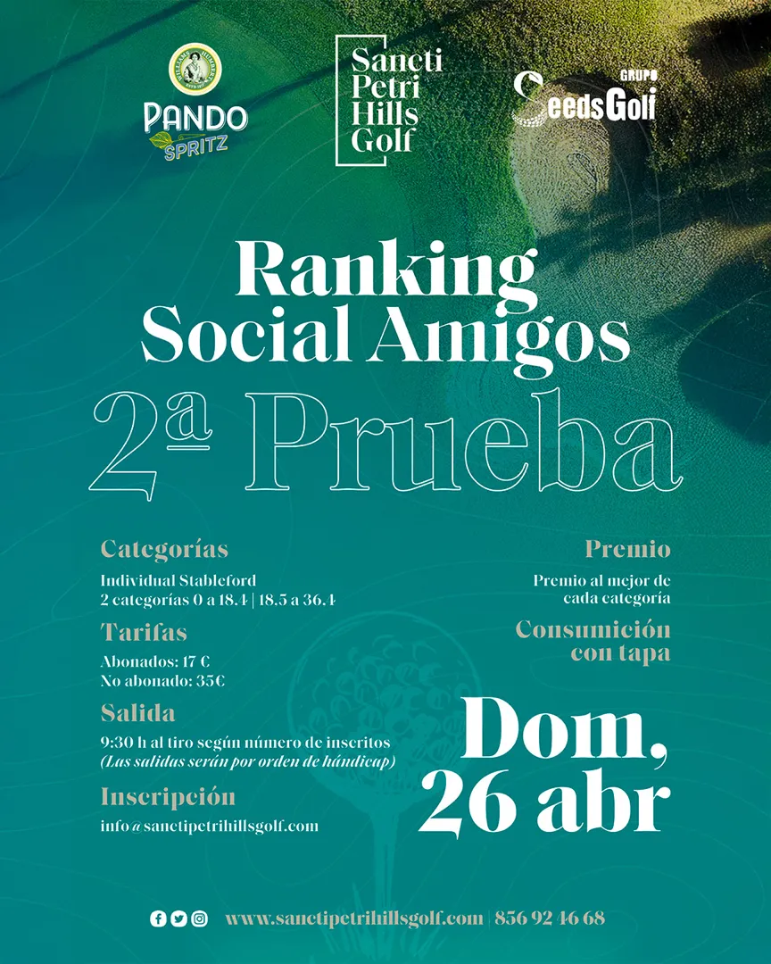 torneo de golf en sancti petri hills golf - segunda prueba ranking social amigos